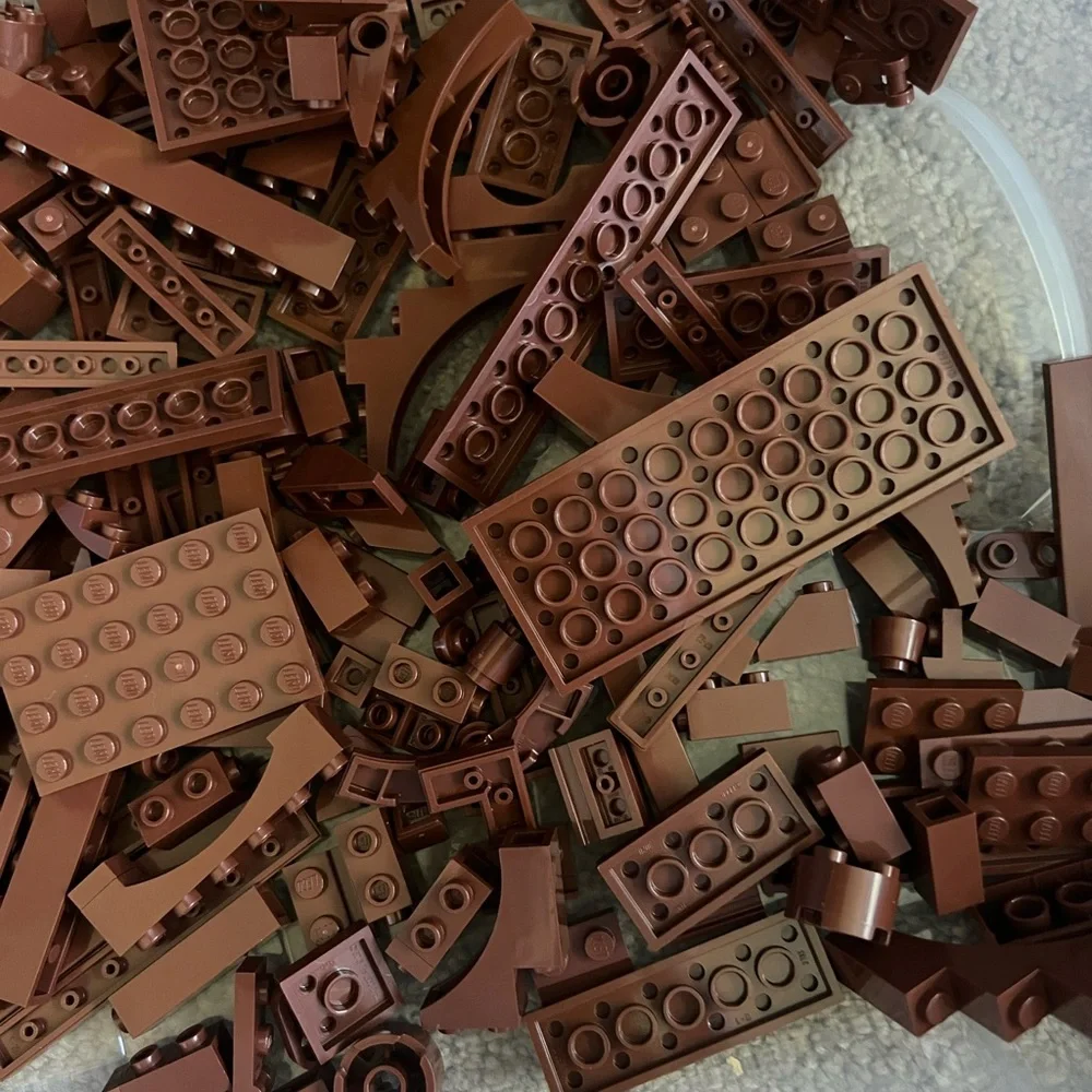 LEGO Small And Medium Building Bricks And Assorted Pieces -Brown 14oz